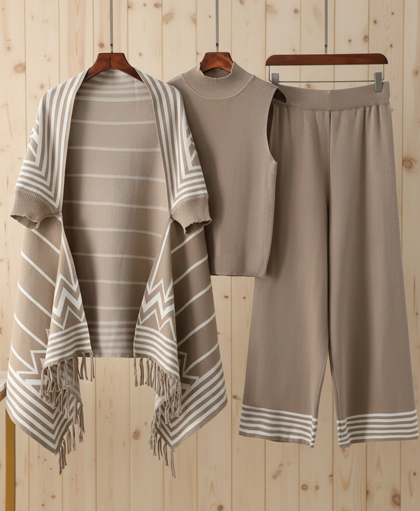 Casual Three-Piece Outfit for Women Fancy Co-ord Set