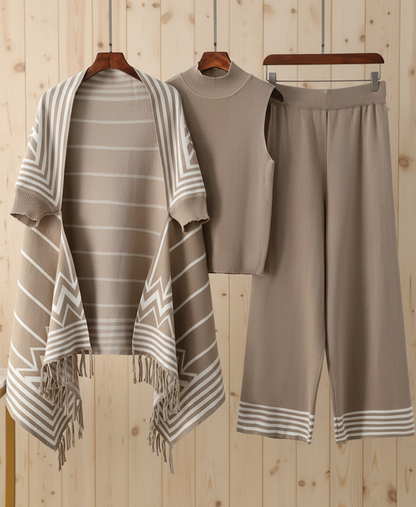 Casual Three-Piece Outfit for Women Fancy Co-ord Set