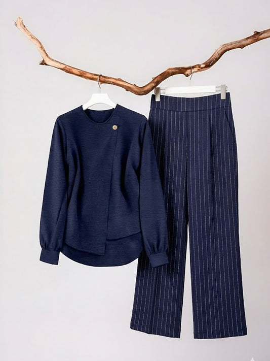 Navy Two-Piece Co-ord Set for Women