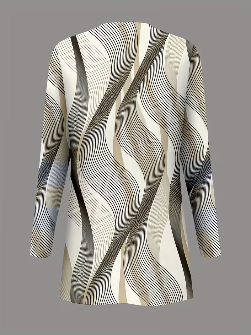 Mocha Wave Three-Piece Outfit for Women Fancy Co-ord Set