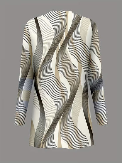 Mocha Wave Three-Piece Outfit for Women Fancy Co-ord Set