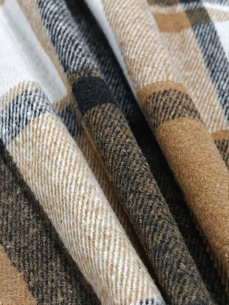 Autumn Check Three-Piece Outfit for Women Fancy Co-ord Set