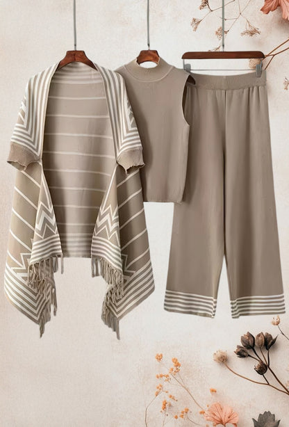 Casual Three-Piece Outfit for Women Fancy Co-ord Set