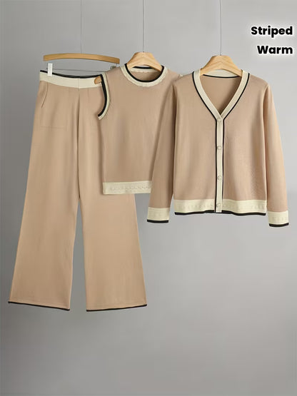 Vanilla Three-Piece Outfit for Women Fancy Co-ord Set