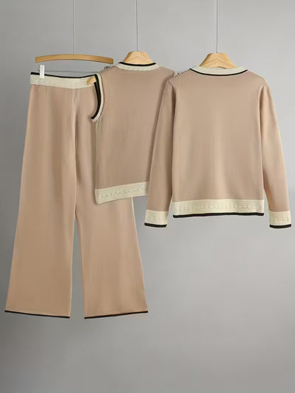 Vanilla Three-Piece Outfit for Women Fancy Co-ord Set