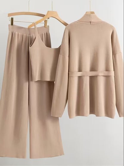 Soft Luxe Tie-Up Three-Piece Outfit for Women Fancy Co-ord Set