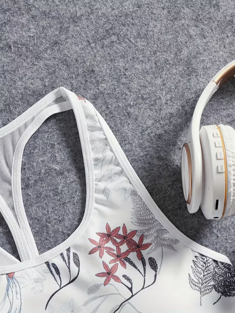 White Floral Three-Piece Outfit for Women Fancy Co-ord Set