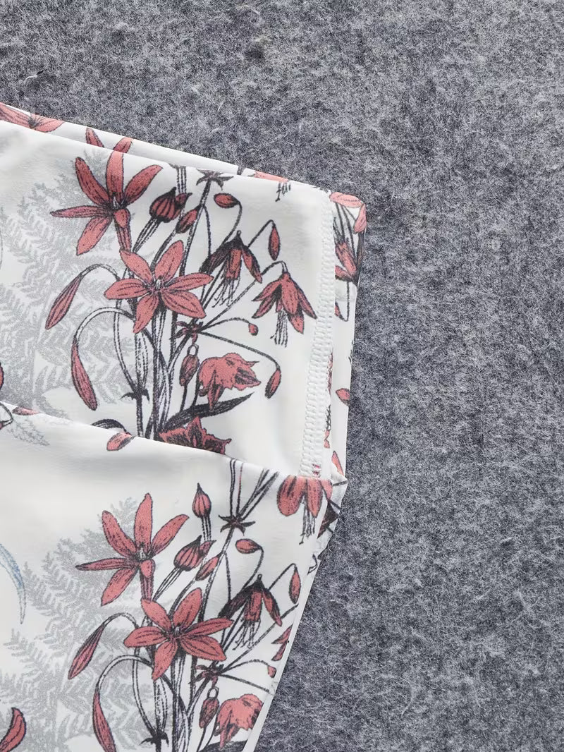 White Floral Three-Piece Outfit for Women Fancy Co-ord Set