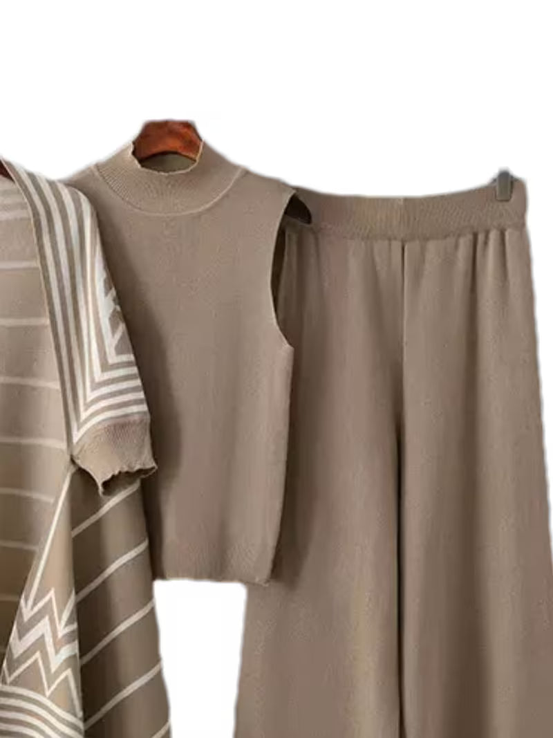 Casual Three-Piece Outfit for Women Fancy Co-ord Set