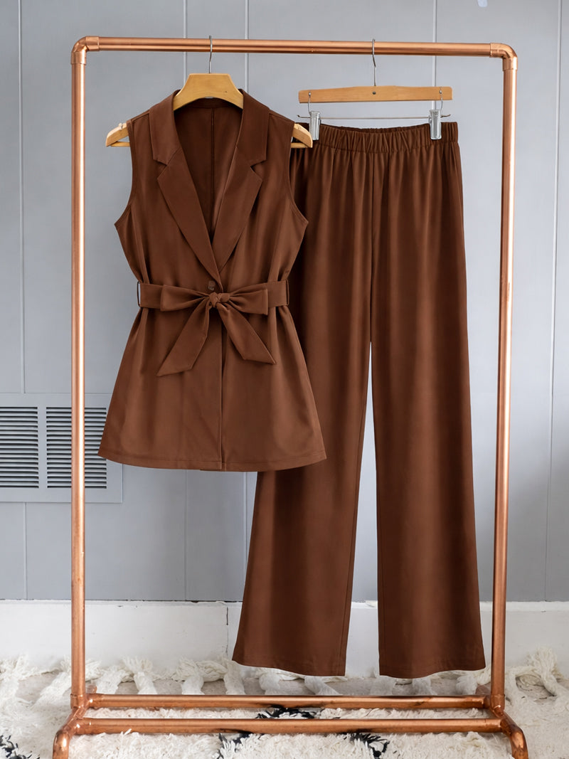 Brown Two-Piece Co-ord Set for Women