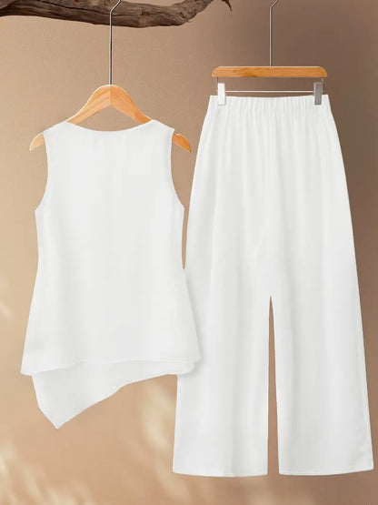 White Two-Piece Co-ord Set for Women