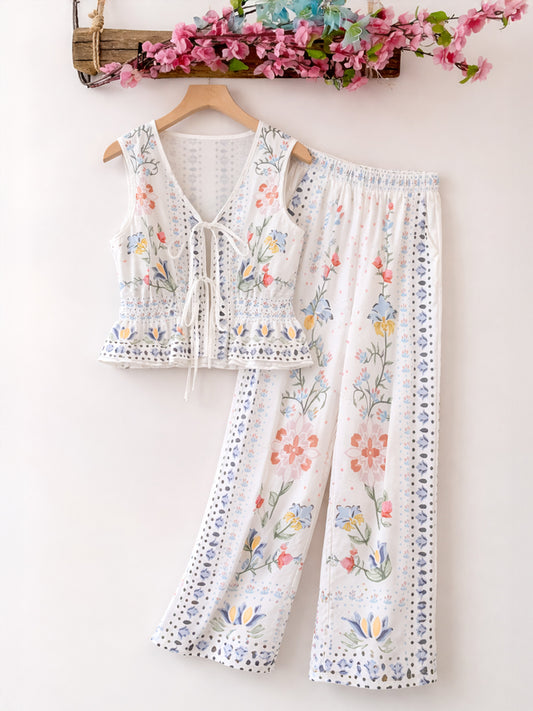 Soft white Two-Piece Co-ord Set for Women
