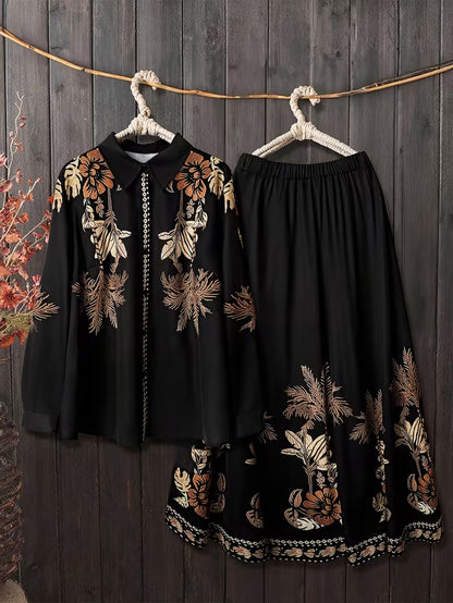 Black Two-Piece Co-ord Set for Women