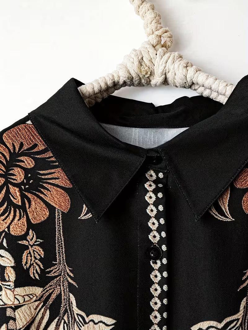 Black Two-Piece Co-ord Set for Women