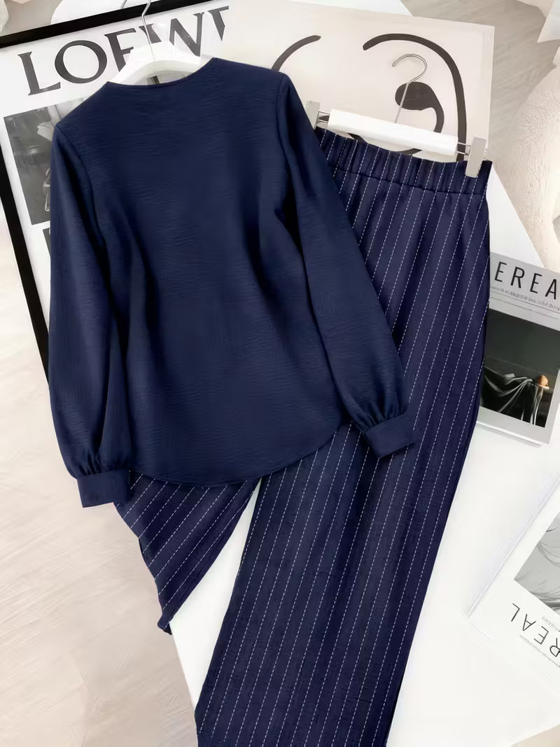 Navy Two-Piece Co-ord Set for Women