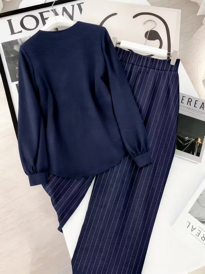 Navy Two-Piece Co-ord Set for Women