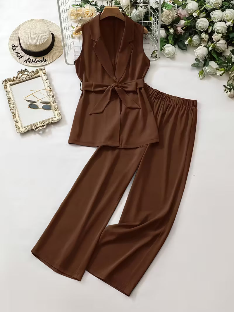 Brown Two-Piece Co-ord Set for Women